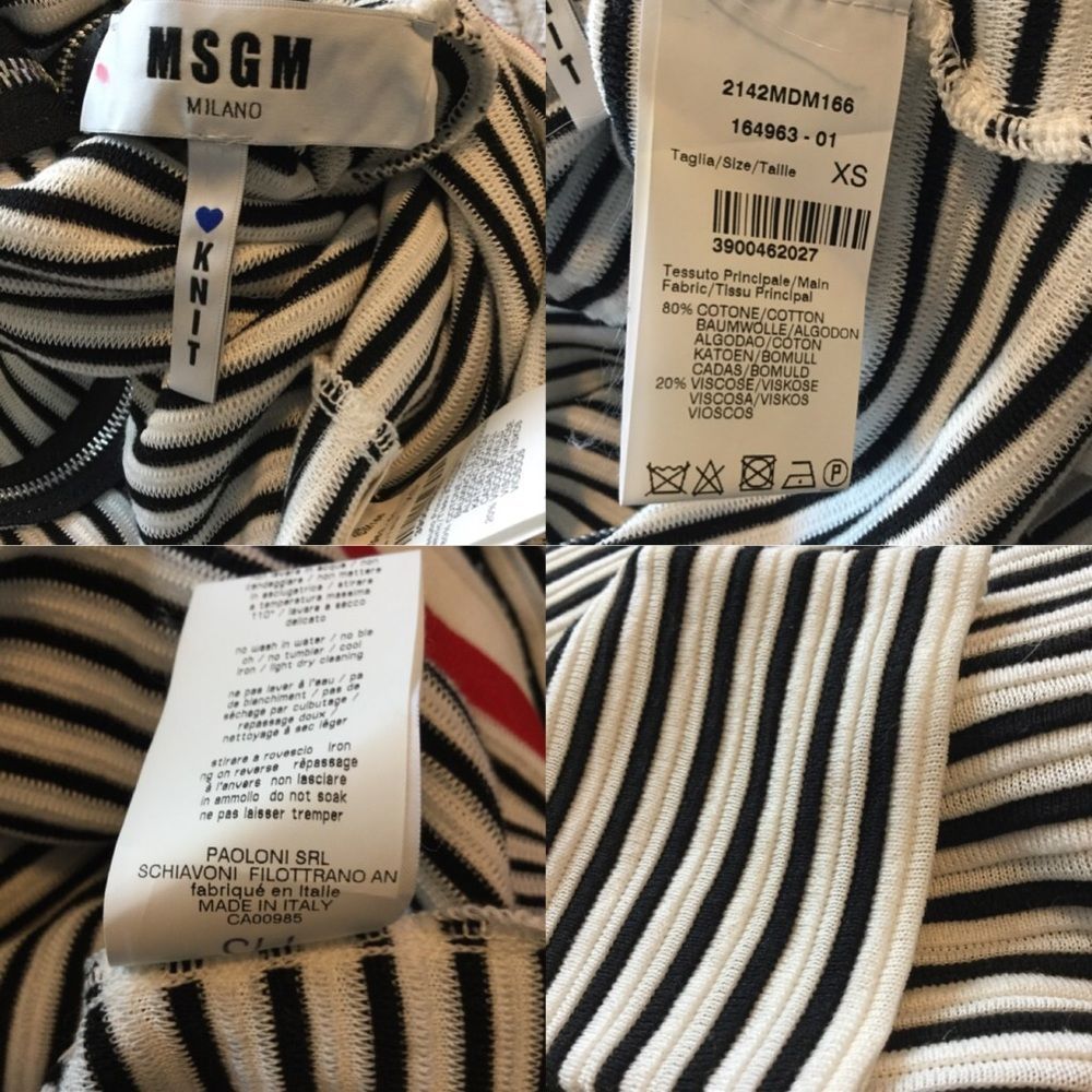 MSGM Ruffle Neck Stripe Rib Stitch Sweater - Picture 8 of 12